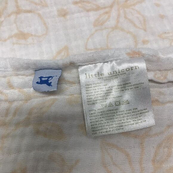 Little Unicorn Floral Baby Muslin Swaddle Blanket Peach Orange Cotton Flower - Picture 3 of 6